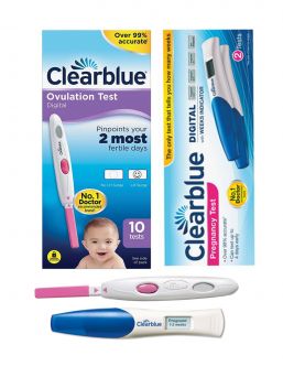 Start packet för bli gravid. Clearblue DIGITALT ägglossningstest och Clearblue Digitalt graviditetstest med veckoindikator i samma paket.