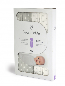 Nyfödd linda 2-pack (grå/vit punkt) | SwaddlePod 