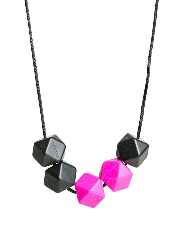 Amningshalsband (svart-fuksia)