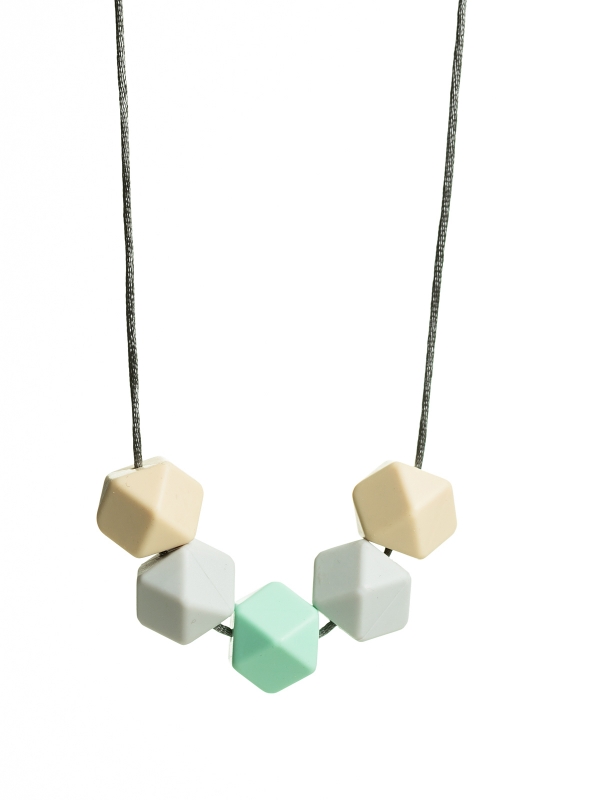 Amningshalsband (ivory-ljustgrå-mint)
