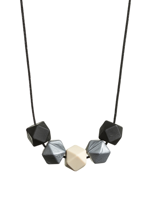 Amningshalsband (svart-silver-ivory)