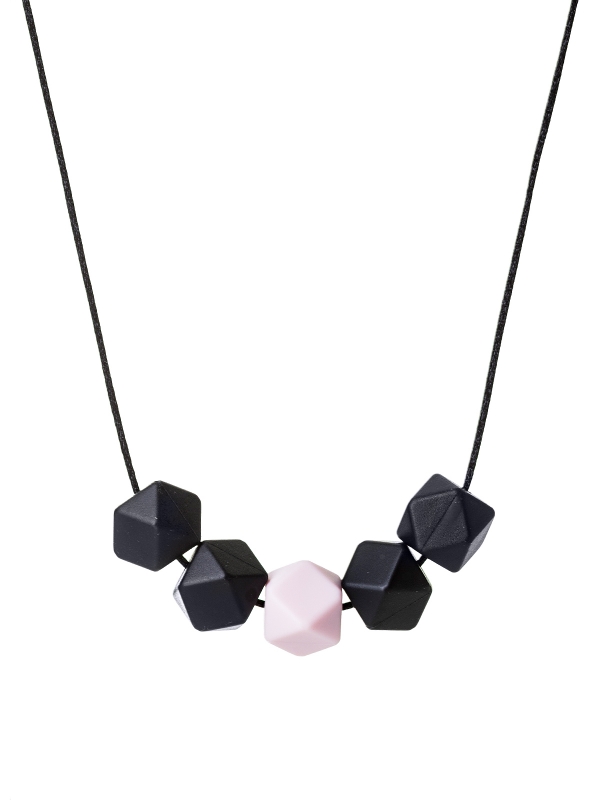 Amningshalsband (svart-rosa)