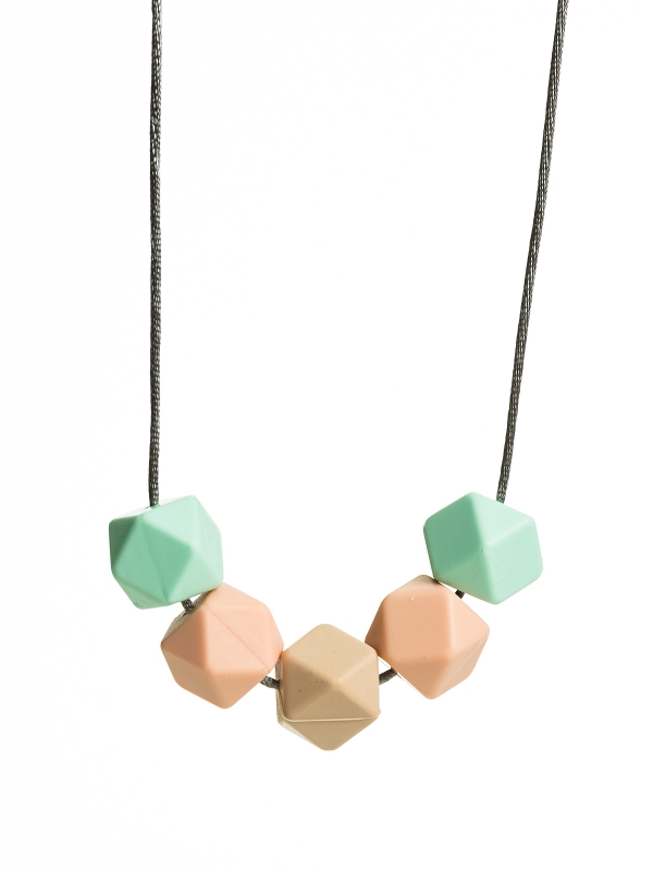 Amningshalsband (mint-persika-beige)