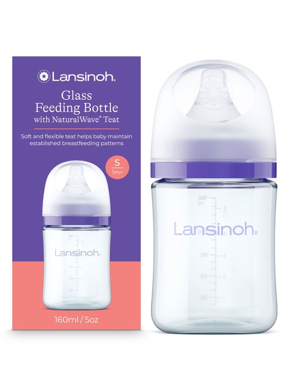 Lansinoh - Glas Nappflaska 160ml, 1m+