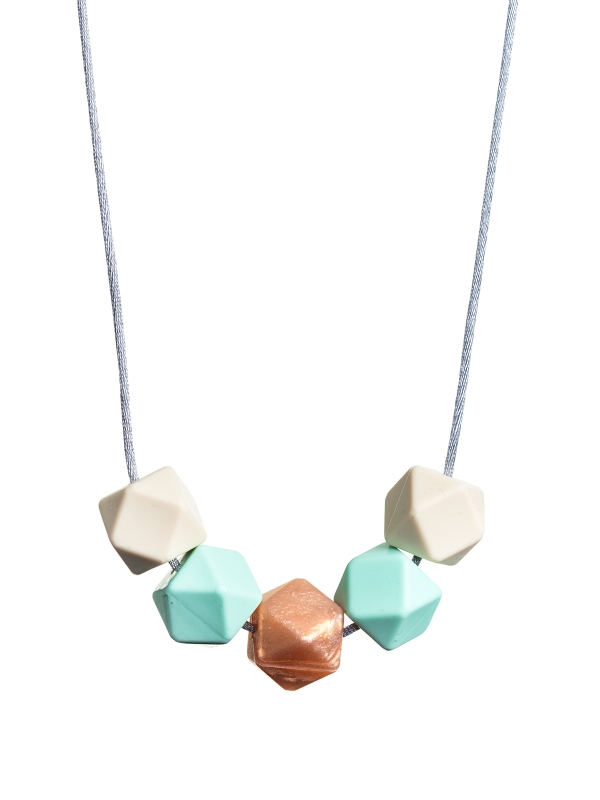 Amningshalsband (ivory-mint-steg guld)