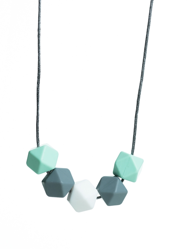 Amningshalsband (mint-grå-vit)
