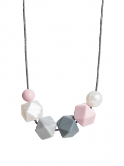 Amningshalsband (pärlä rosa-pärlemor-marmor)