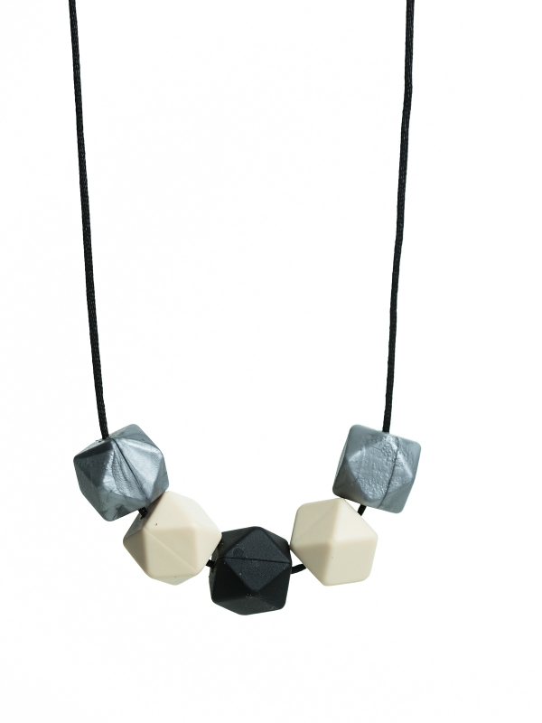 Amningshalsband (silver-ivory-svart)