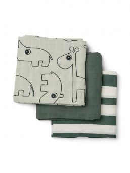 Done By Deer - Amningstrasor 3-pack 70x70 - Deer friends Green