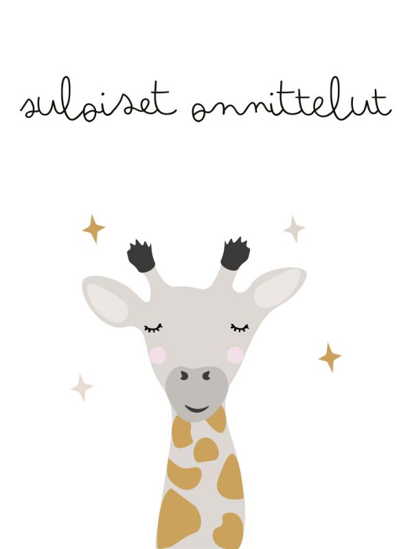 Gratulationskort giraff - suloiset onnittelut