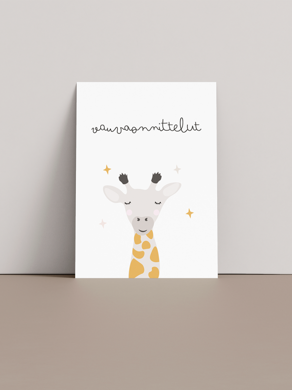 Gratulationskort giraff - vauvaonnittelut