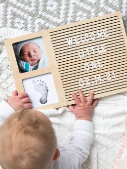 Babyprints letterboard, bokstavstavla och tavelram