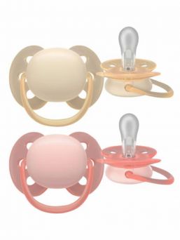 Philips Avent - napp Ultra Soft 0-6 månader, rosa/vanilj