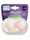 Philips Avent - napp Ultra Soft 0-6 månader, rosa/vanilj