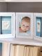 Babyprints Deluxe - trippelram för hand- och fotavtryck + foto, vit