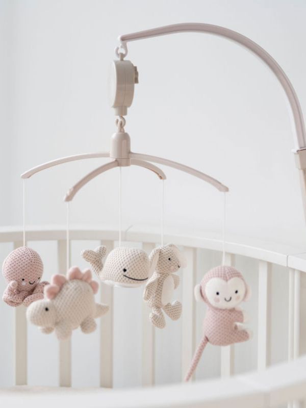 Baby´s Only - Sängmobil Animals, old pink/warm linen