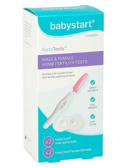 Vet du om du och din partner är fertila? Infertilitet drabbar cirka 10-15 procent av alla par i fertil ålder. Babystart fertilitetstestpaket kan hjälpa dig att ta reda på det! Du får ett resultat på 10 sekunder för en kvinna och 15 minuter för en man, och resultaten är så mycket som 99% och 97% tillförlitliga. Förpackningen innehåller 2 manliga och 2 kvinnliga fertilitetstester