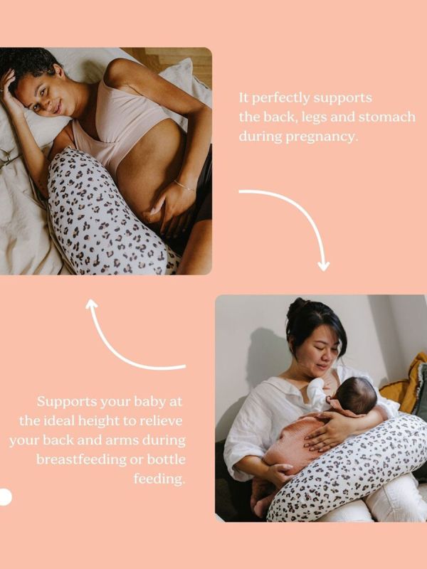 Buddy amningskudde / kroppskudde, leopard cream