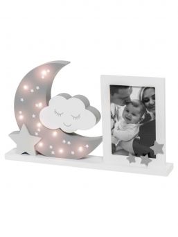 Dooky - moonlight ram med lampor - warm grey