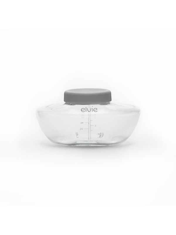 Återanvändbara, BPA -fria Elvie Bottles flaskor (150 ml) för att samla och förvara din bröstmjölk.
