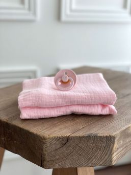 Muslinfilt för baby 65x65cm - Blossom pink