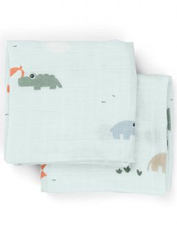 Amningstrasor 2-pack 70x70 - Playground Blue - Done By Deer