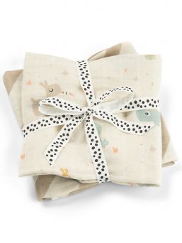 Gasväv för bebis 2-pack 70x70 - Celebration Sand – Done By Deer