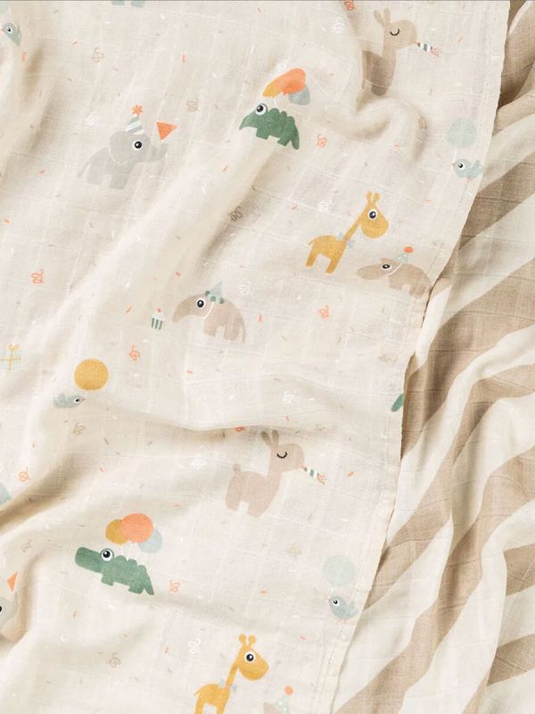 Gasväv för bebis 2-pack 70x70 - Celebration Sand – Done By Deer