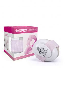 Haspro BABY hörselskydd för barn 0-3 år, rosa