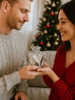 Silver presentpåse till Bola