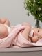 Handuk med huv för bebis, kanin rose