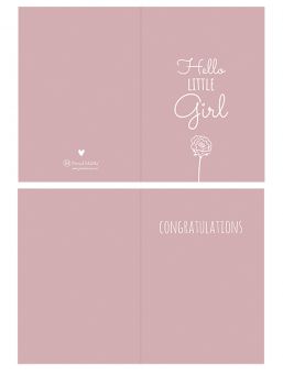 Gratulationskort Hello Little Girl