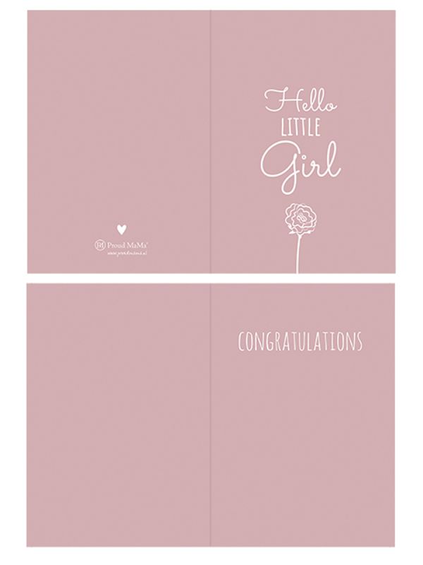Gratulationskort Hello Little Girl