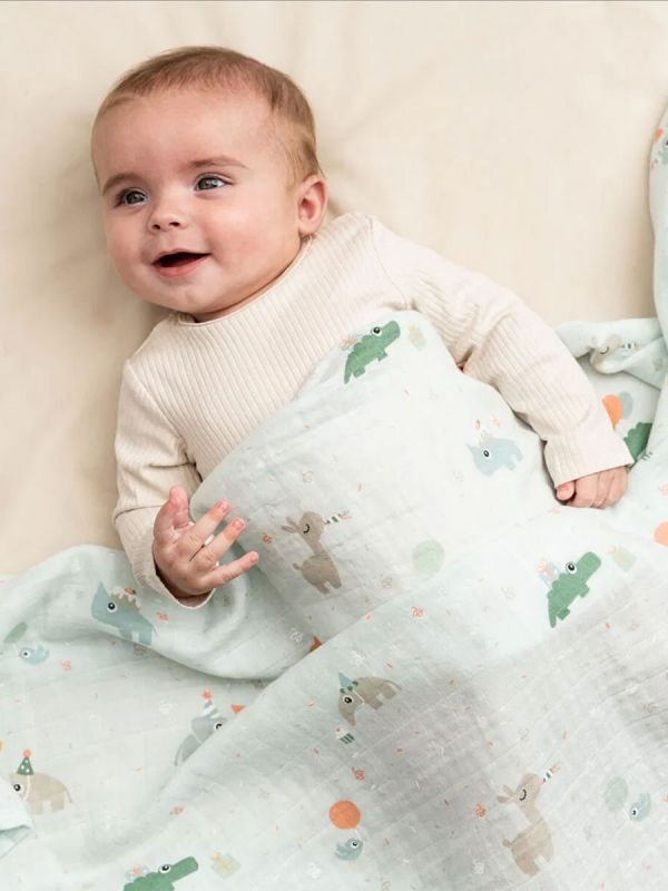 Baby linda stor 120x120 Celebration Blue - Done By Deer