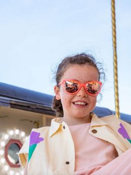 Ki ET LA Crazyg-Zag Sun - solglasögon för barn 4-6 år, buzz neon