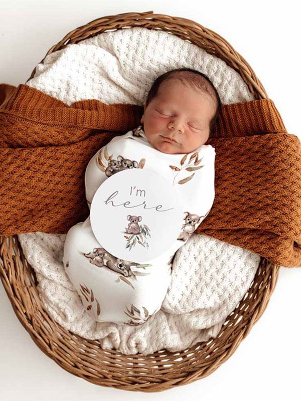 Snuggle Hunny Swaddelini swaddle och hatt - koala