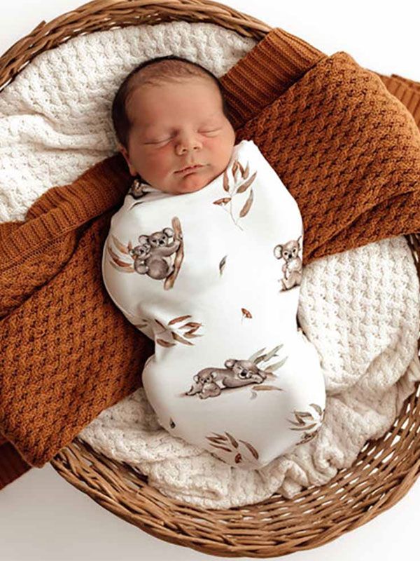 Snuggle Hunny Swaddelini swaddle och hatt - koala