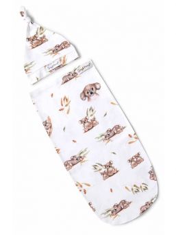 Snuggle Hunny Swaddelini swaddle och hatt - koala