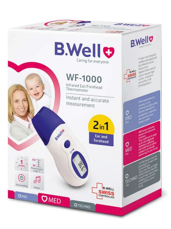 B.WELL Termometer WF-1000 IR öra/panna - 1 sekunds mätning