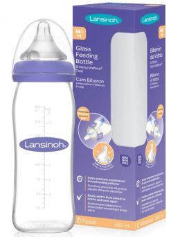 Lansinoh - Glas Nappflaska 240ml, 3m+