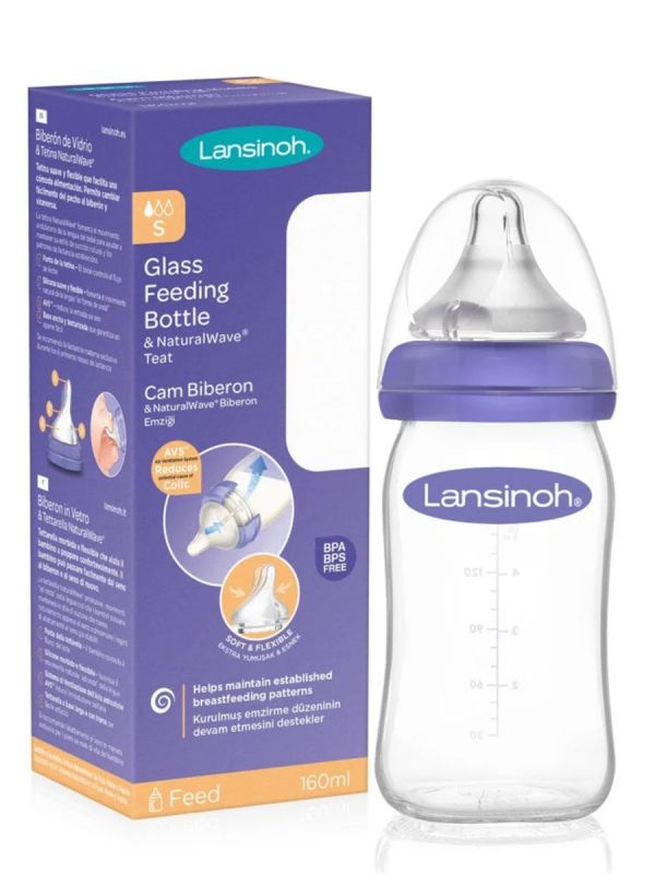 Glas Nappflaska 160ml (0m+) | LANSINOH