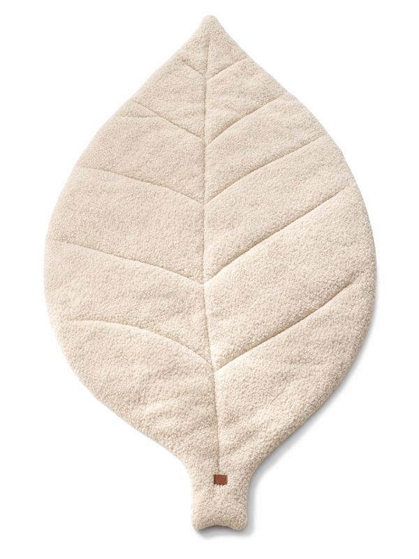 Lekmatta i bladformad bouclé för baby- och barnrum