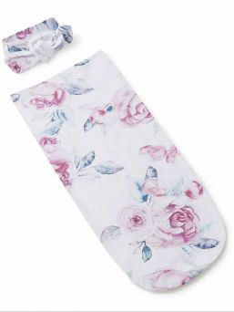 Snuggle Hunny swaddle och båge pannband - Lilac Skies