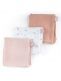 Muslindukar i ekologisk bomull 3-pack, flower pink | DOOMOO