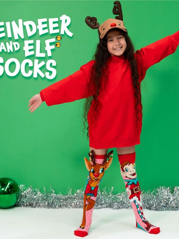 MADMIA Roliga julstrumpor med renar och älvor