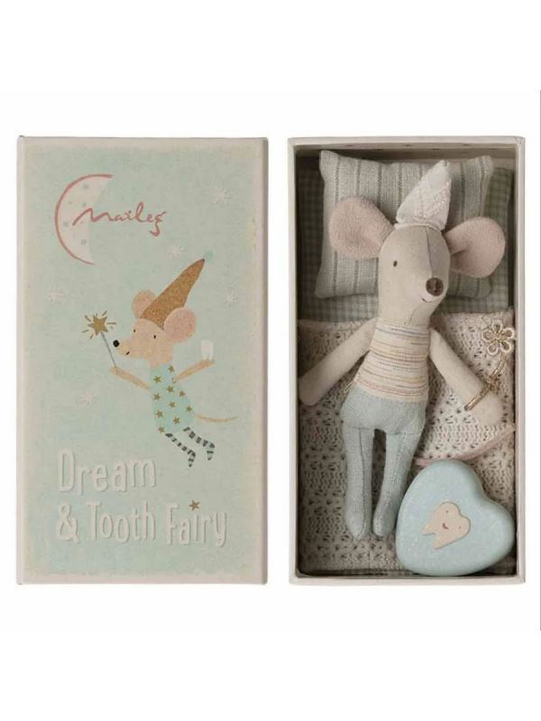 Maileg Tandféask Set – Lillebror Mus & Metalltandask för Barnets Första Tand