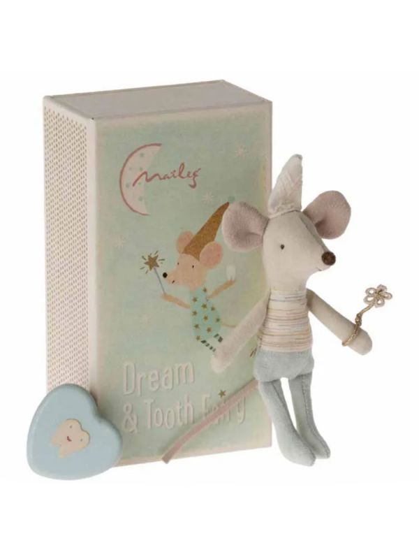 Maileg Tandféask Set – Lillebror Mus & Metalltandask för Barnets Första Tand