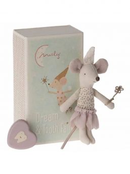 Maileg Tandféask Set – Lillesyster Mus & Metalltandask för Barnets Första Tand