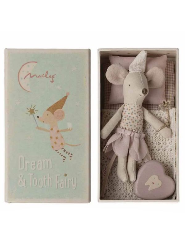 Maileg Tandféask Set – Lillesyster Mus & Metalltandask för Barnets Första Tand