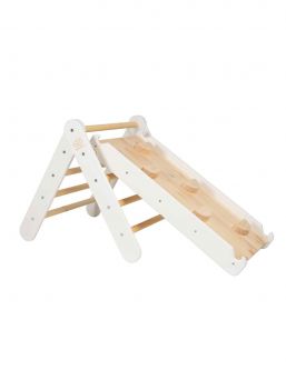 Montessoristege för rutschkana och ramp 2in1, White